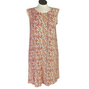 T Tahari Tank Dress Women 1X Multicolor Ditzy Floral Sleeveless Midi Summer